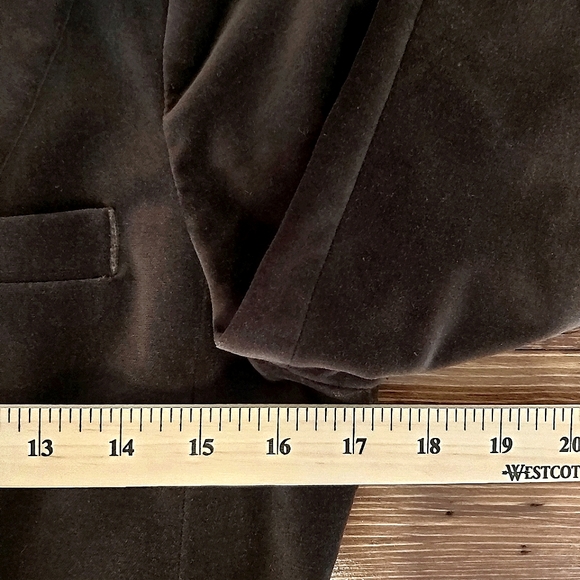 Joe Fresh blazer womens 10 velvet single button lined dark olive green brown JF - Picture 4 of 6